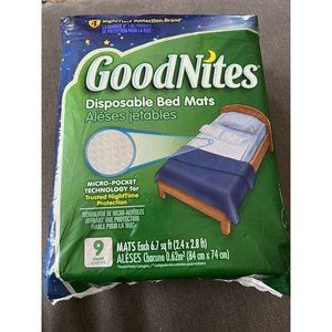Goodnites Disposable Bed Mats Soft Quiet Material Health Care Kids 9 Count